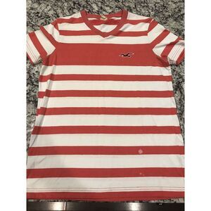 Vintage Hollister Embroidered Logo Short Sleeve V-Neck T Shirt Medium‎